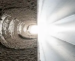 air duct cleaning services showing interior duct system inspection and cleaning in Rockford, IL